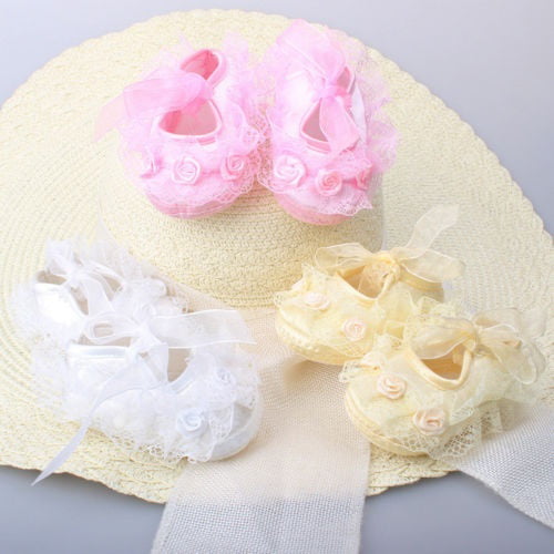 Newborn Baby Girl Flower Anti-slip Crib Shoes Soft Sole Sneakers Prewalker 0-12M